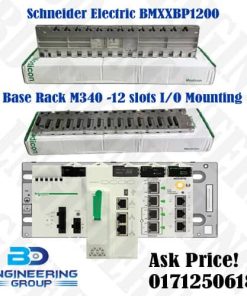The Schneider Electric Modicon M340 Base Rack BMXXBP1200 is a 12-slot backplane designed for the Modicon M340 Programmable Automation Controller (PAC) system.